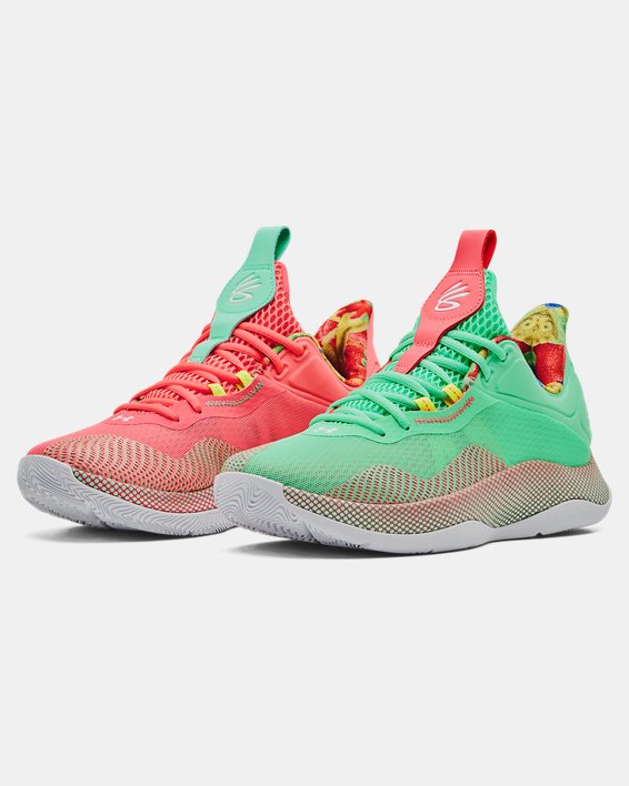 Unisex Curry UA HOVR™ Splash 2 'Sour Then Sweet' Basketball Shoes in Red image number 3